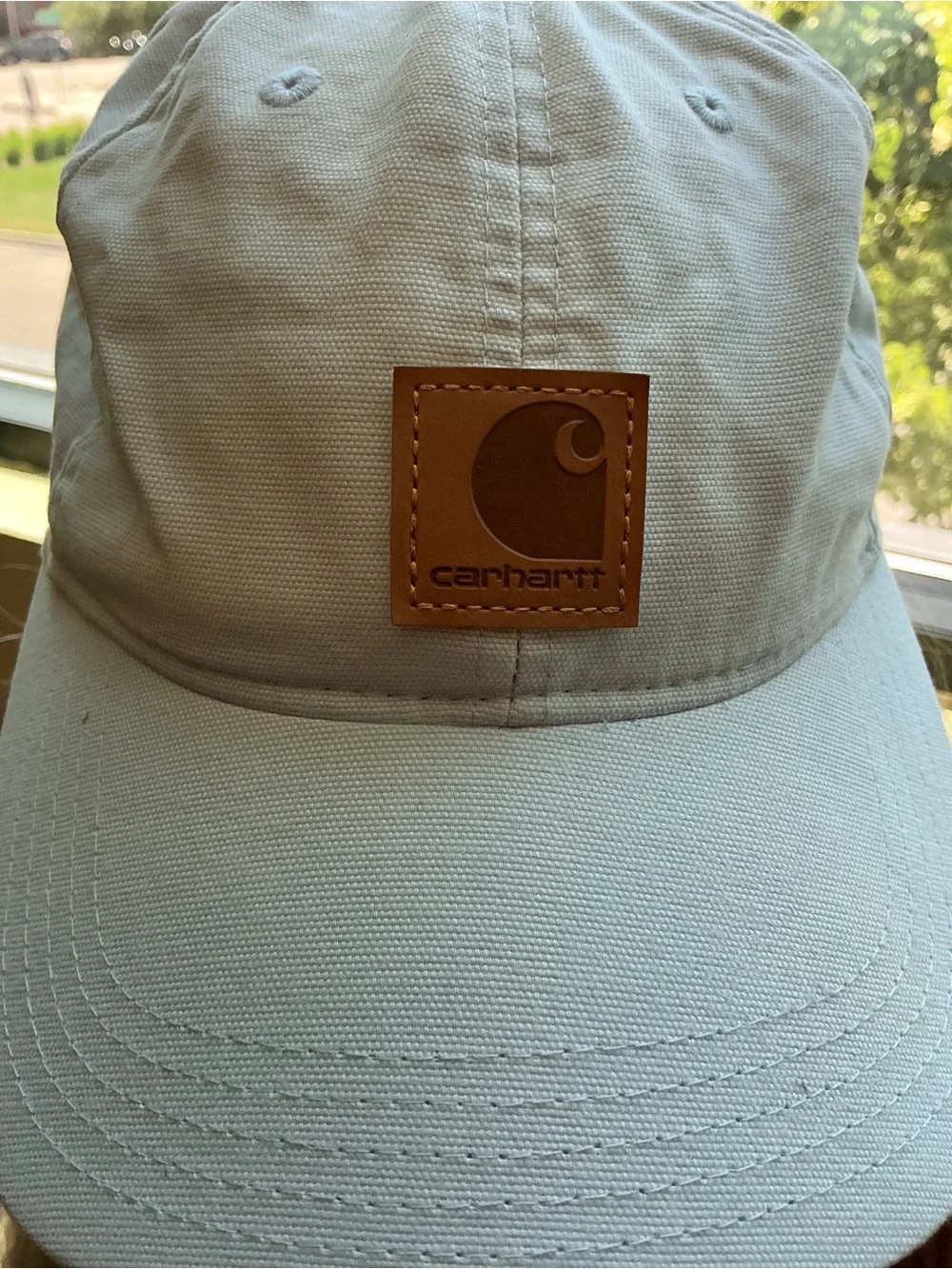 Carhartt Women’s Pale Blue Leather Patch Cap